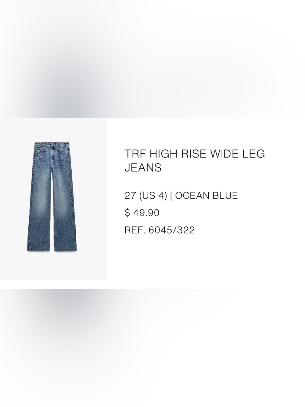Zara high waist wide leg jeans, raw hem - Picture 3 of 9